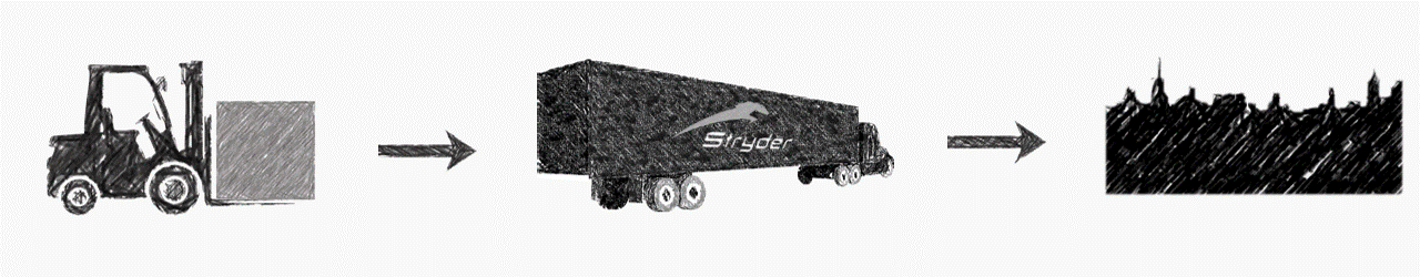 Stryder logistics sketched diagram graphic